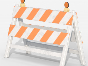 Wood Traffic Barrier 3D Model