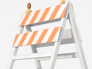 Wood Traffic Barrier 3D Model