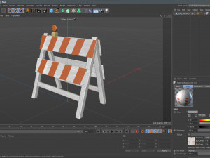 Wood Traffic Barrier 3D Model