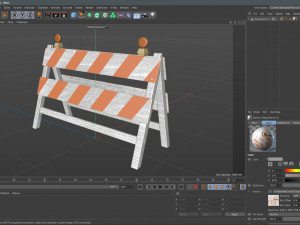 Wood Traffic Barrier 3D Model