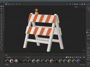 Wood Traffic Barrier 3D Model