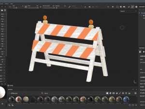 Wood Traffic Barrier 3D Model