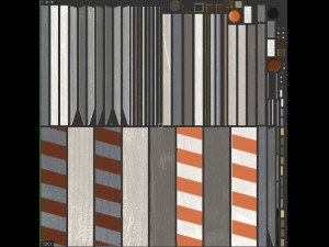 Wood Traffic Barrier 3D Model