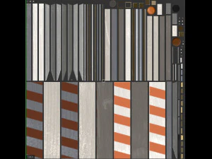 Wood Traffic Barrier 3D Model
