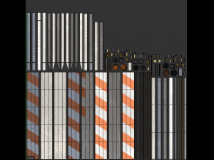 Wood Traffic Barrier 3D Model