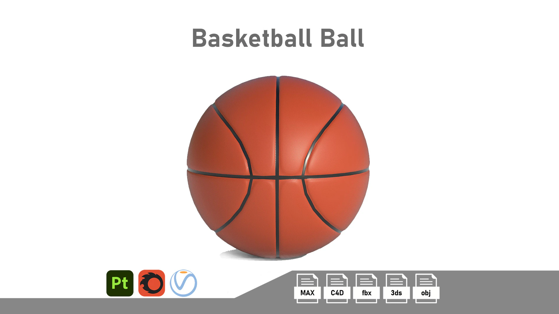 Basketball Ball 3D Model .c4d .max .obj .3ds .fbx .stl .blend 