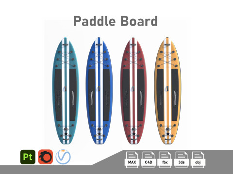 Paddle Board 4 Colors Collection Modelo 3D