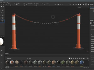 Delineator Posts With Chain 3D Model