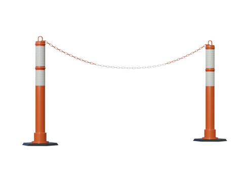 Delineator Posts With Chain 3D Model