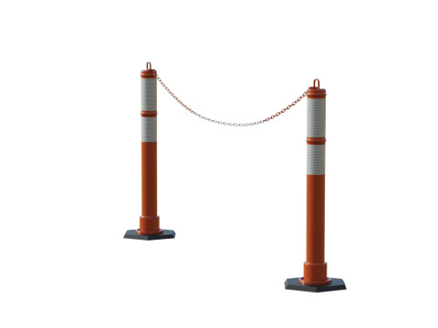 Delineator Posts With Chain 3D Model
