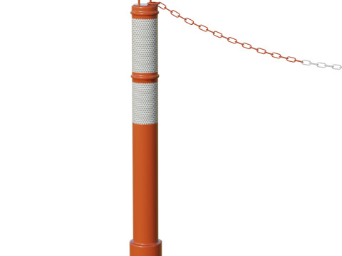 Delineator Posts With Chain 3D Model