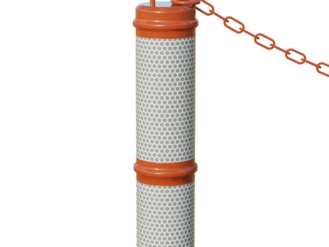 Delineator Posts With Chain 3D Model