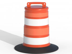 Traffic Barrel 3D Model