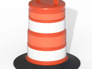 Traffic Barrel 3D Model