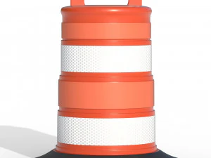Traffic Barrel 3D Model
