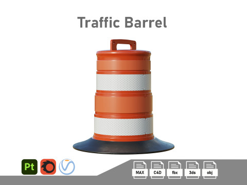 Traffic Barrel 3D Модель