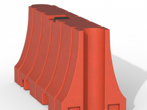 Plastic Traffic Barrier 3D 모델
