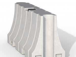Plastic Traffic Barrier 3D 모델