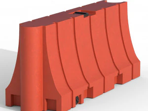 Plastic Traffic Barrier 3D Model