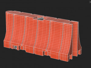 Plastic Traffic Barrier 3D 모델