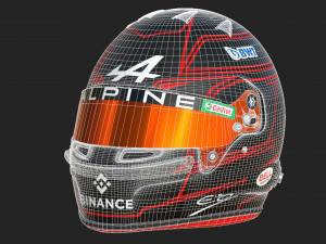 F1 Esteban Ocon Helmet 2023 Modelo 3D