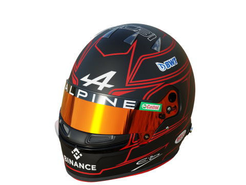 F1 Esteban Ocon Helmet 2023 Modelo 3D