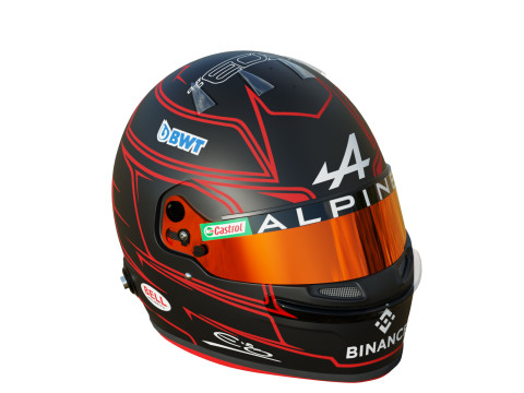 F1 Esteban Ocon Helmet 2023 Modelo 3D