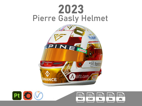 F1 Pierre Gasly Helmet 2023 3D 모델