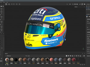 F1 Fernando Alonso Helmet 2023 3D Model