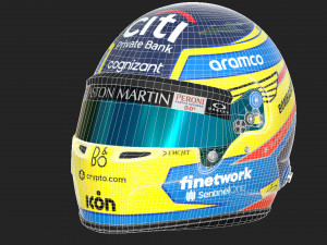 F1 Fernando Alonso Helmet 2023 3D Model