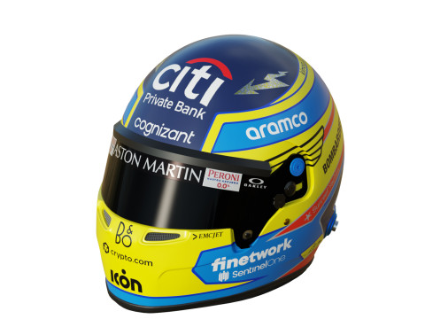 F1 Fernando Alonso Helmet 2023 3D Model