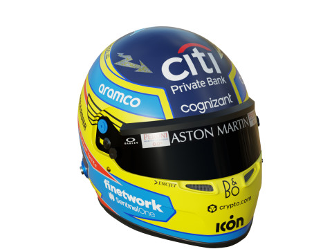 F1 Fernando Alonso Helmet 2023 3D Model