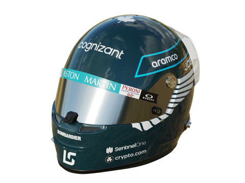 F1 Lance Stroll Helmet 2023 Modelo 3D