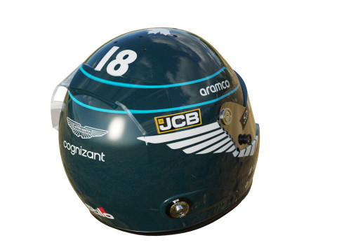 F1 Lance Stroll Helmet 2023 Modelo 3D