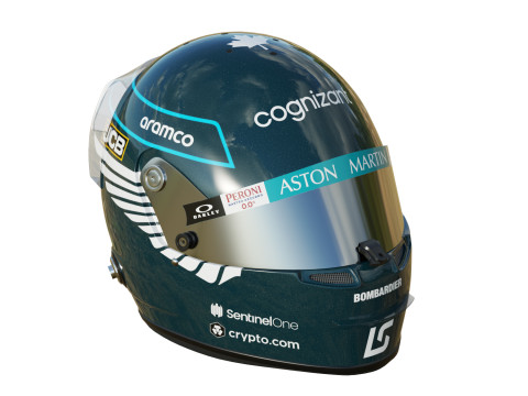 F1 Lance Stroll Helmet 2023 Modelo 3D