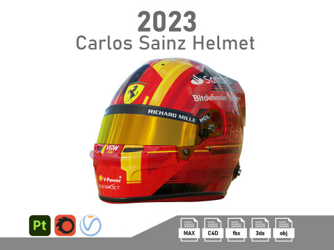 F1 Carlos Sainz Helmet 2023 3D 모델