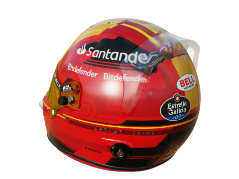 F1 Carlos Sainz Helmet 2023 3D Model