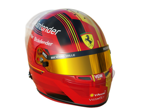 F1 Carlos Sainz Helmet 2023 3D Model