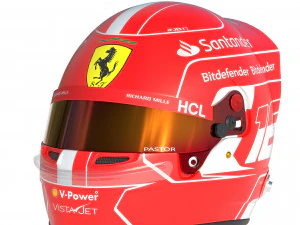 Casco F1 Charles Leclerc 2023 Modello 3D