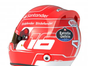 F1 Charles Leclerc Helmet 2023 3D Model