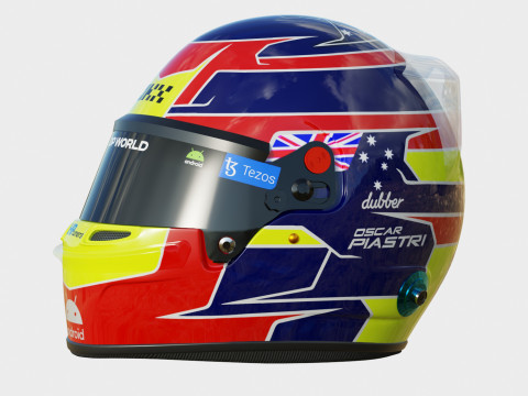 F1 Oscar Piastri Helmet 2023 Model 3D