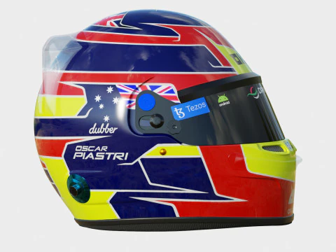 F1 Oscar Piastri Helmet 2023 3D Model