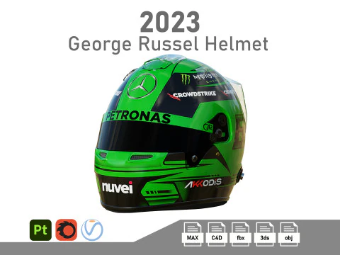 F1 조지 러셀 헬멧 2023 3D 모델