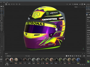F1 Lewis Hamilton Helmet 2023 3D मॉडल