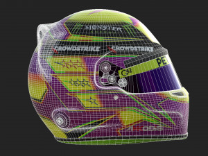 F1 Lewis Hamilton Helmet 2023 3D मॉडल
