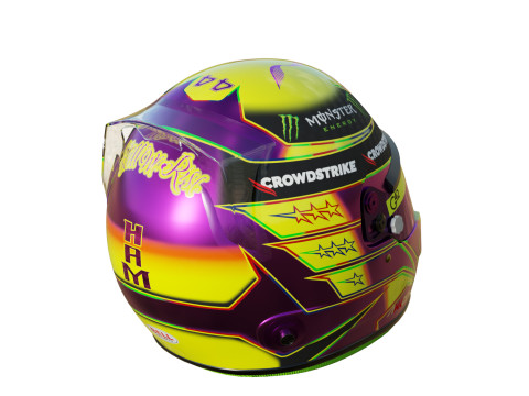 F1 Lewis Hamilton Helmet 2023 3D मॉडल