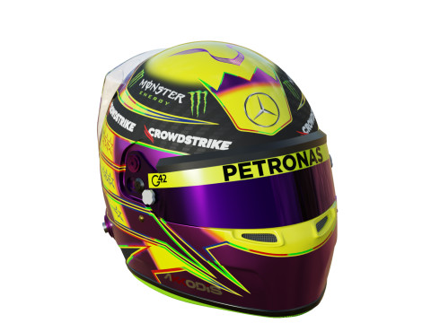 F1 Lewis Hamilton Helmet 2023 3D मॉडल