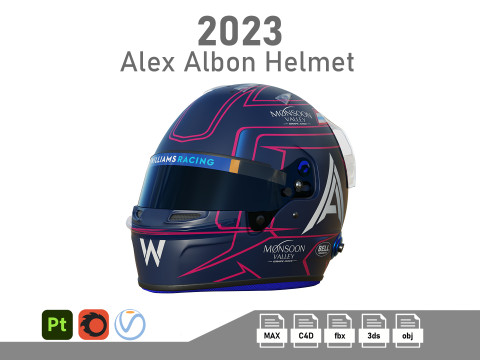 F1 Alex Albon Helmet 2023 3D 模型