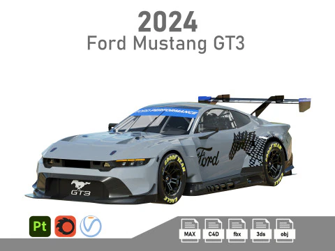 Ford Mustang GT3 2024 Modello 3D