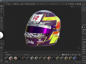 F1 Zhou Guanyu Helmet 2023 Modelo 3D